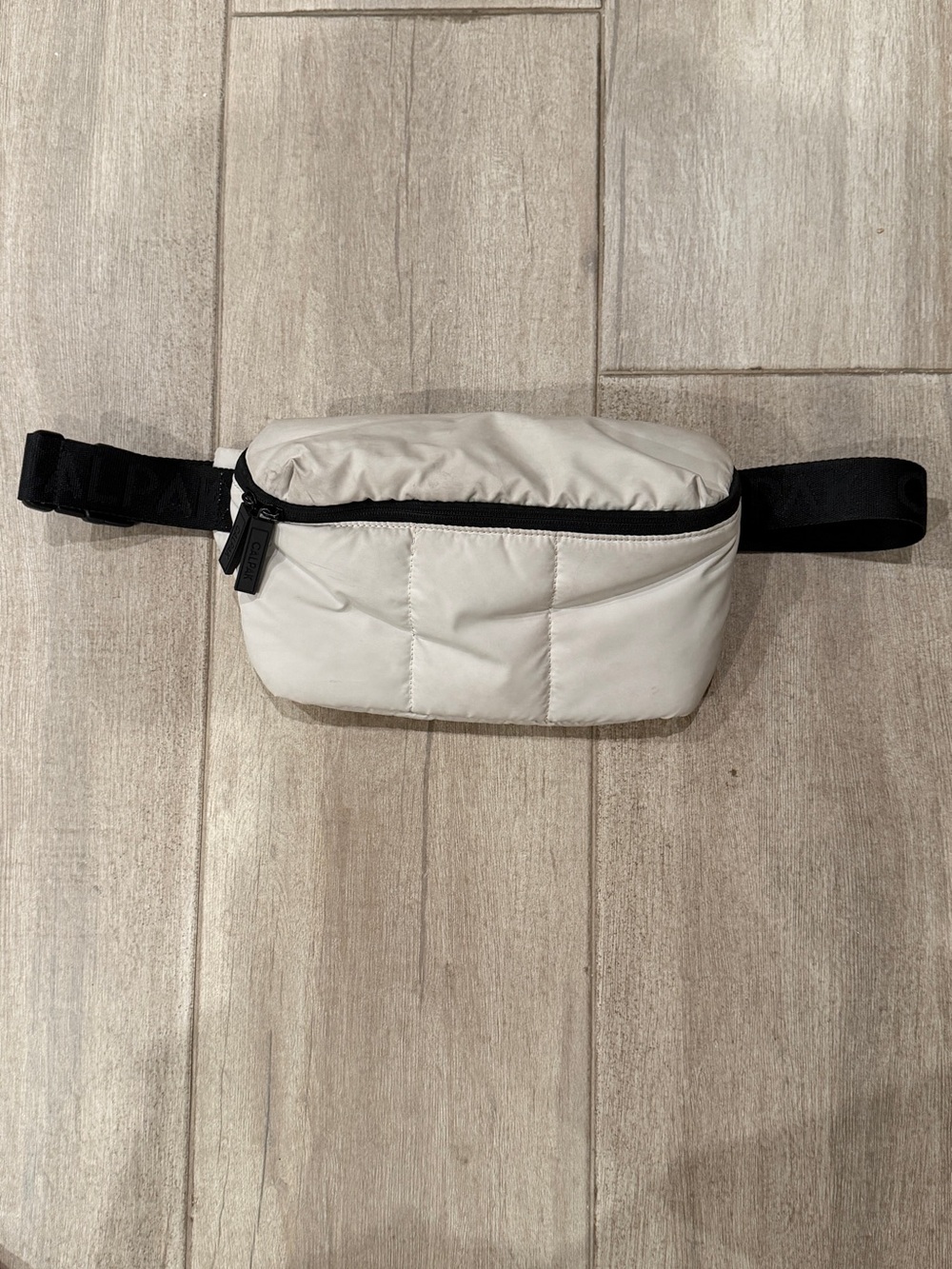 Calpak Luka Tan Quilted Belt Bag with Black Strap